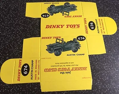 £3.50 • Buy DINKY TOYS Reproduction Box For 674 Austin Champ Repro Military Army