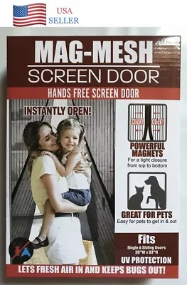Magnetic Screen Door Heavy Duty Strong Magnets And Mesh Curtain Transparent NIB • $17.97