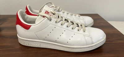 $50 • Buy Adidas Stan Smith Mens White Red Leather Shoes US 8