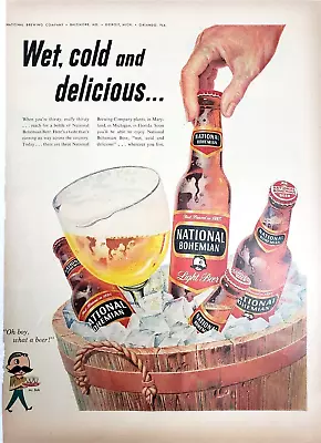 National Brewing Bohemian Vintage 1957 Beer Ad Original Mr Boh Magazine Print • $11.33