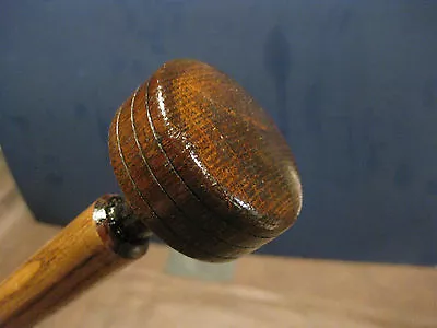 Mw.312m: Antique Striped Oak Wood Top On Ash Wood Walking Stick Cane • $24.95