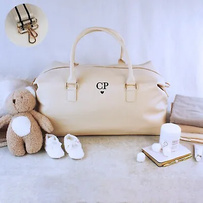 Personalised Maternity Bag Monogram Hospital Bag Baby Changing Nappy Mum Bag • £48.99