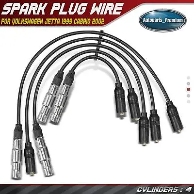 7mm 5pcs Spark Plug Wire Sets For Volkswagen Jetta 1999 Cabrio 2002 L4 2.0L SOHC • $31.99