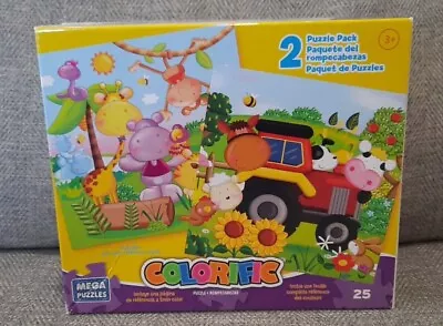 Mega Puzzles Colorific 2 Puzzle Pack Color Reference Chart Age 3+ New Sealed  • $9.99