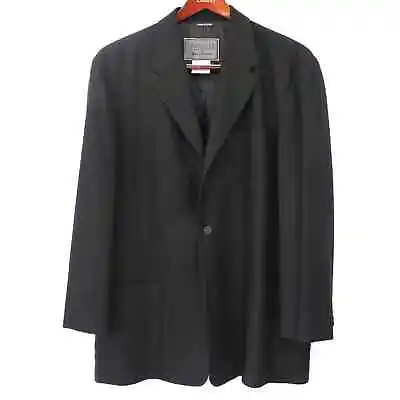 Versus Gianni Versace Black Wool Single Breasted Sport Coat 56 Long Jacket XL • $77