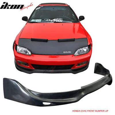 Fits 92-95 Honda Civic JDM JUN Style Front Bumper Lip Spoiler Unpainted PU • $94.99