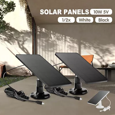 1/2Pcs Solar Panel For Outdoor Camera Security Cam Micro USB Battery Charger 10W • $34.99