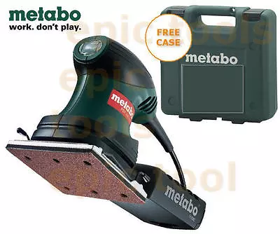 METABO 240v FSR200 1/4  Sheet Palm/Hand Sander + Storage Case + Pad Punch Plate • £44.95