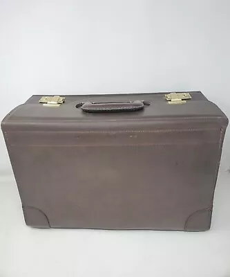 Pegasus Brown Leather Box Wide Doctor Saleman Briefcase Luggage Cowhide Leather  • $50