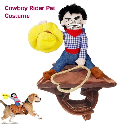 £5.06 • Buy Pet Riding Suit Polyester Fiber Dog Rider Outfit With Fastener Funny Pet Clothes
