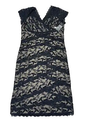 Marina NEW Black  Womens Size14 Sleeveless Lined Lace Dress • $21.99