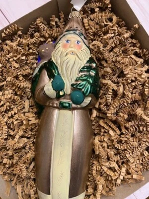 $34.44 • Buy Vaillancourt German Glass Ornament  GOLD SANTA OR9644N NIB Nordstrom Exclusive