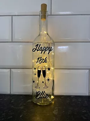 LED Light Up Happy Birthday  Bottles Decorative  Gift 18th 21st 30th 40th 096 • £12.95