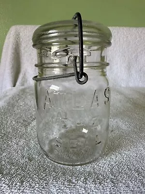 Vintage Atlas Lightning “E-Z Seal” Mason Canning Pint Jar W/lid - NICE! • $9.70