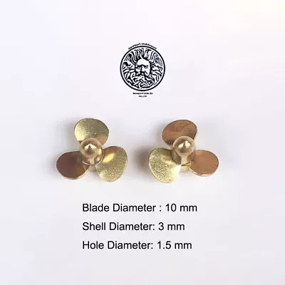 3 Blades RC Boat Metal Propeller D8/9/10/12mm Brass Props F Model 1.5mm Shaft • $12