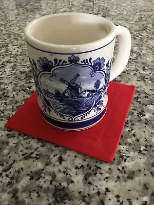 $17.80 • Buy Delft Blown Handpainted Mug, Windmill, Made In Holland, New 