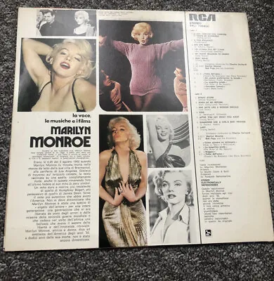 Marilyn Monroe - La Voce Le Musiche E I Films Lp 1974 Rca Italy *vg++* • £7