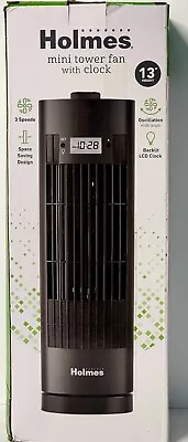 Holmes Oscillating 3 Speed Mini Tower Fan 13  / Digital Clock • $23.91