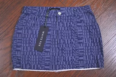 NWT White Fox Power Hour Mini Skirt Navy Logo Print Women's Small S • $0.99