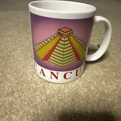 Vintage Cancun Mexico Mug Coffee Tulum Ruins Pyramid 90’s • $14.99