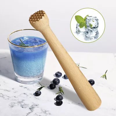 10 In Wooden Muddler Cocktail Making Bartender Bartending Mix Stick Masher Mixer • $7