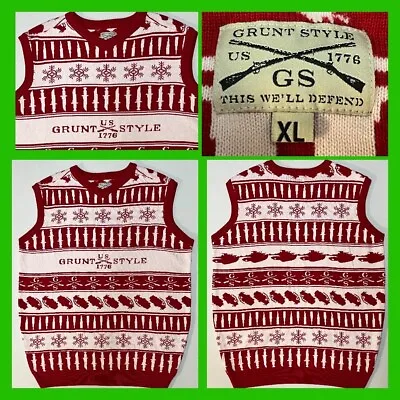 Grunt Style Christmas Sweater Vest Military Grenade Infantry Sz XL Chest 50” EUC • $19.99