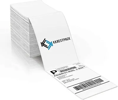 KKBESTPACK FanFold 4”x 6”Direct Thermal Shipping Labels  500 Labels Per Stack • $13.99