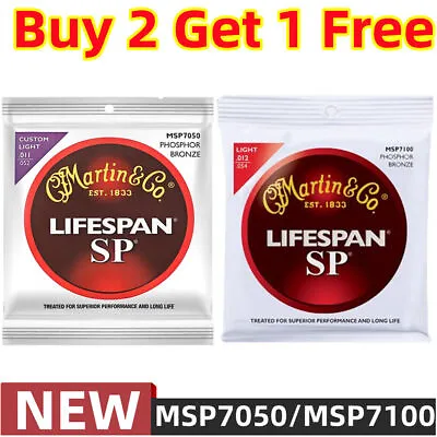 Martin Guitar Strings MSP7050/MSP7100 PHOSPHOR BRONZE Guitar Strings 11-52 12-54 • $12.99