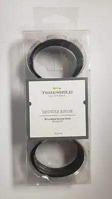 Threshold - Oil Rubbed Bronze Finish Rust Proof Oval Shower Rings [NEW SEALED] • $5.99