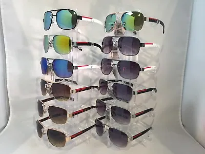 E1022 Men's Square Metal Designer Style Sunglasses Wholesale 12 Pairs • $15.99