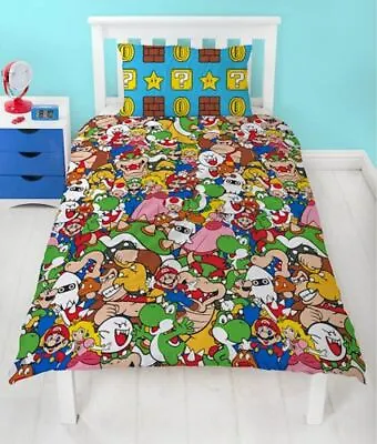 £15.99 • Buy Nintendo Super Mario Gang Single Duvet Cover Bed Set