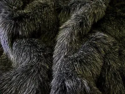 LUXURY Faux Fur Fabric Material - BADGER GREY • £299.99