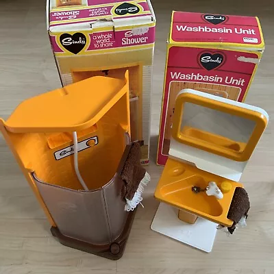 £25 • Buy Vintage 1970’s Pedigree Sindy Doll House Furniture - Bathroom Washbasin & Shower