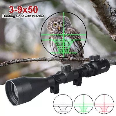 3-9x50EG Rifle Scope /Shockproof Air Rifle Sight / Illuminated Reticle + Mounts • $36.99