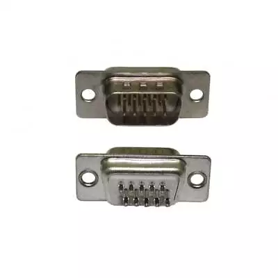 VGA Connector 15 Pin Male SVGA Solder Type (2 Rows Of 8 And 7) D15 • £1.89