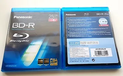 £7.50 • Buy PANASONIC BLU-RAY DISCS BD-R ( 2 PACK ) 25GB 4x SPEED WITH CASES NEW