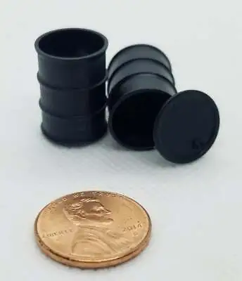 Dollhouse Miniature Set Of Two 55 Gallon Drums/Barrels With Lids - 1:48 Scale • $4