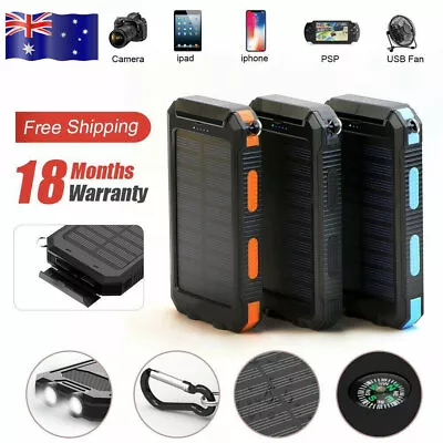$43.52 • Buy 50000mAh Waterproof Portable Solar USB External Battery Power Bank Pack Charger