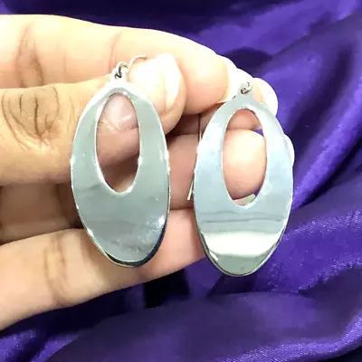 QVC Steel By Design Stainless Steel Oval Dangle Earrings Pre-owned Jewelry • $0.99