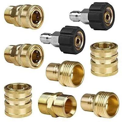 9Pc Pressure Washer Adapter Set Quick Disconnect Kit M22 Swivel To 3/8'' Connect • $22.99