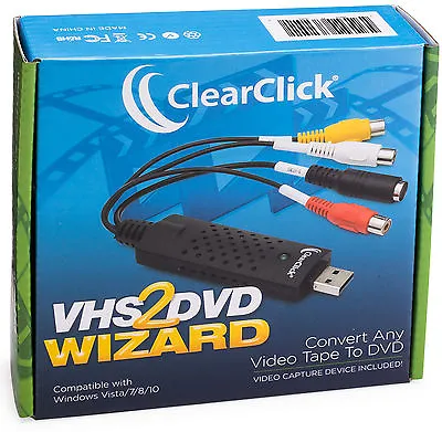 $33.95 • Buy VHS To DVD Wizard Software | USB Video Capture Device Grabber | Digital Video