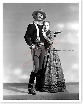 Actress Maureen O'Hara With John Wayne Rio Grande US Cavalry Silver Halide Photo • $14.49