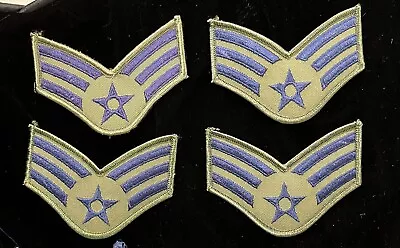Genuine U.S. Air Force Military Senior Airman 3 Stripes Patches Vtg New ( 4pcs ) • $4.99