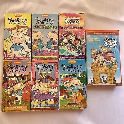 Vintage 90’s Nickelodeon Rugrats VHS Tape Lot Orange Shell Movie Cartoon Shorts • $45