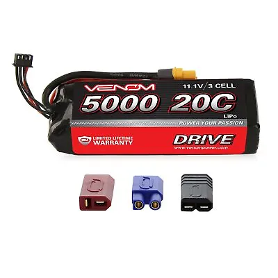 Venom LiPo Battery : Traxxas Slash 1:10 20C 11.1V 5000mAh 3S With UNI Plug • $64.99