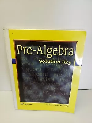 A Beka Pre- Algebra Solution Key  • $8.99