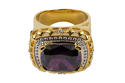 $219.99 • Buy New Mens CLERGY BISHOP RING, (SUBS166 G-Purple), 14k Gold Plated, Christian 
