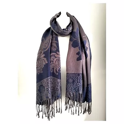 Ladies Girls Reversible Soft Pashmina Scarf Shawl Wrap  Long Large Scarf • £6.99