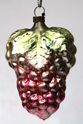 Vintage Blown Glass Bumpy Color CLUSTER GRAPE Christmas Ornament Germany • $35