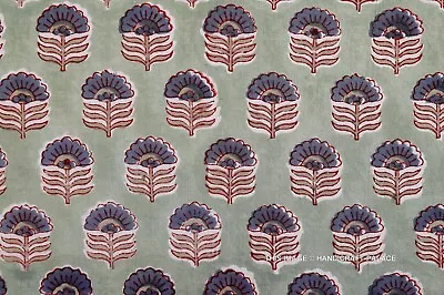 Indian Cotton New Fabric 3 Yard Craft Dressmaking Traditional Hand Block Print • £16.79